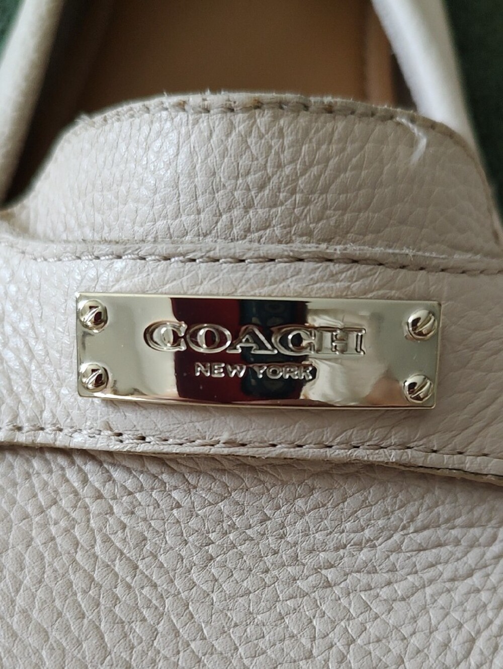 Coach Women's Ivory Leather Slip-On Loafers - Picture 4 of 9